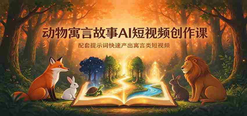 AI赋能寓言故事短视频制作：跟随提示词高效产出动物寓言短片-一起发