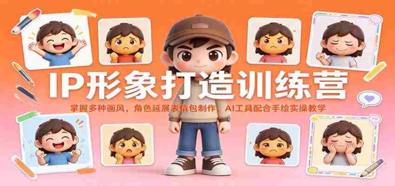 全方位IP形象塑造班:解锁多样绘画风格,打造角色表情包,AI辅助与手绘实践一网打尽-一起发