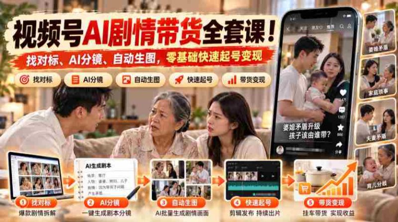 AI赋能短视频带货攻略:从零基础到高效起号,一步到位!-一起发