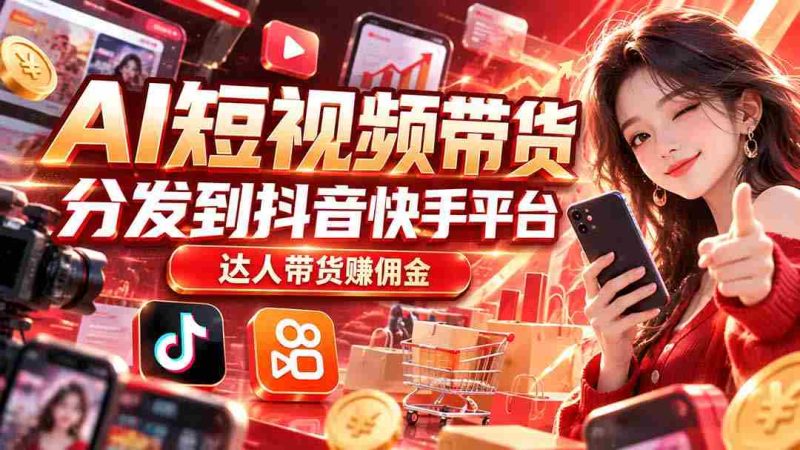 抖音快手平台助力AI短视频带货,达人佣金收益丰厚-一起发
