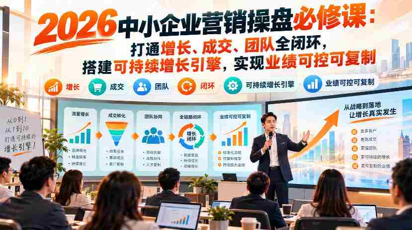 2026中小企业营销操盘必修课:打通增长、成交、团队全闭环,搭建可持续增长引擎,实现业绩可控可复制
