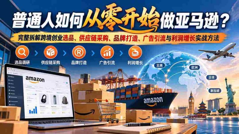 零基础如何开启亚马逊之旅?全方位揭秘跨境电商创业之道:精选商品、供应链管理、品牌塑造、广告推广及盈利提升实操技巧-一起发