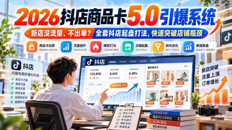2026抖店商品卡5.0革新流量策略,新店流量短缺、订单难求?揭秘抖店全面启动策略,助力店铺轻松突破发展瓶颈-一起发