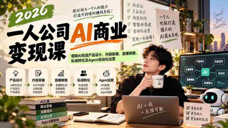 2026独企AI盈利秘籍:AI助力打造产品、吸粉揽客、直播成交、私域转化与智能客服运营-一起发