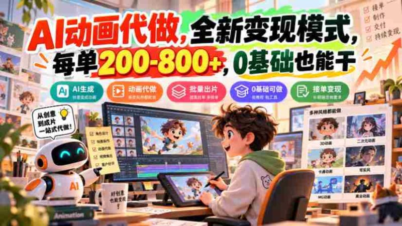 探秘AI动画制作新商机：无门槛创业，单价200至800，开启盈利新篇章-一起发