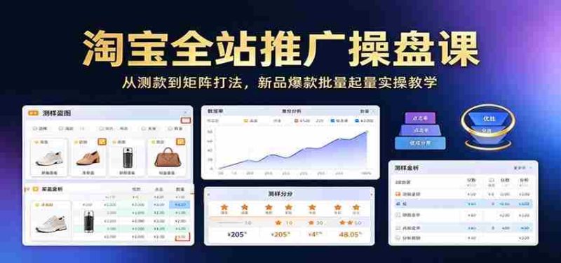淘宝全站营销实战课程:从选品测试到矩阵策略,教你批量打造爆款热销产品实操指南-一起发