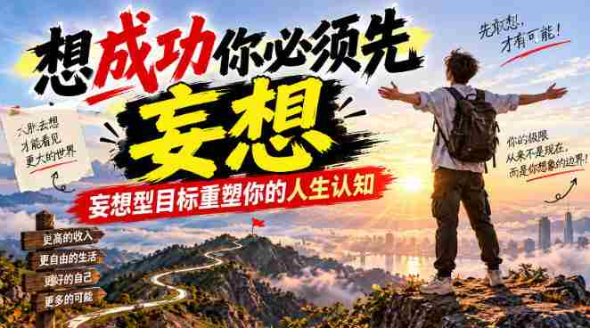 付费文章：想成功你必须先妄想，妄想型目标重塑你的人生认知-一起发