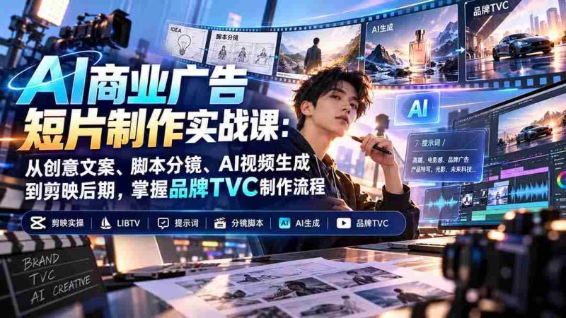 实战解析:AI助力商业广告短片制作全攻略——创意文案构思、脚本分镜设计、AI视频生成及剪映后期剪辑,一网打尽品牌TVC制作精髓-一起发