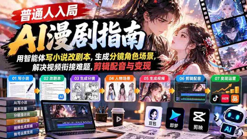 揭秘:AI漫剧创作全攻略:借助智能体打造小说剧本,生成分镜与场景,轻松解决视频剪辑难题,实现配音与盈利之路-一起发