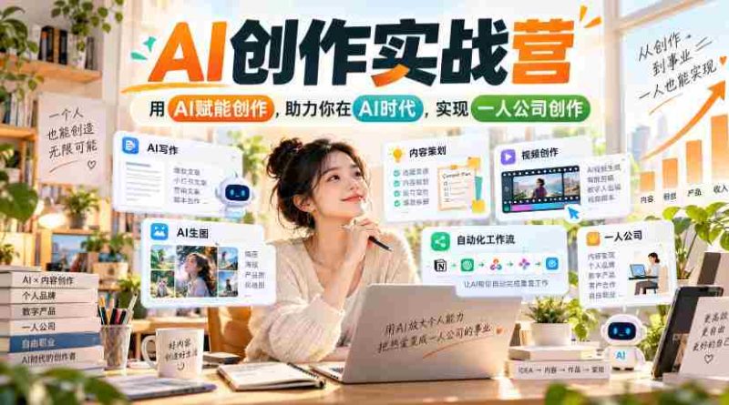 AI赋能创作训练营:打造个人创意工作室,引领AI时代独立创作潮流-一起发