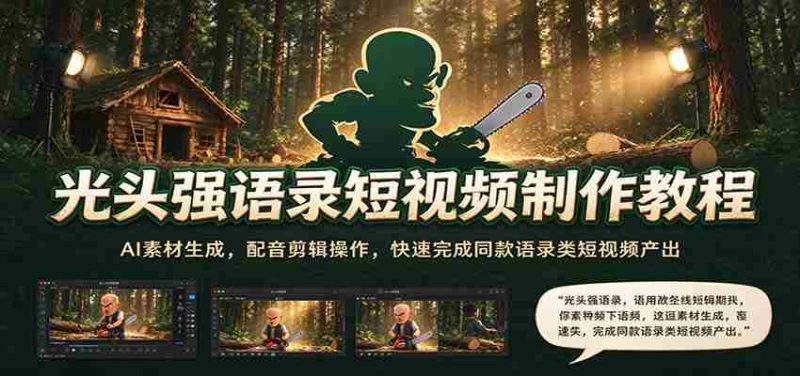 打造光头强经典台词短视频:AI素材轻松生成,配音剪辑技巧,速成语录风短视频制作指南-一起发