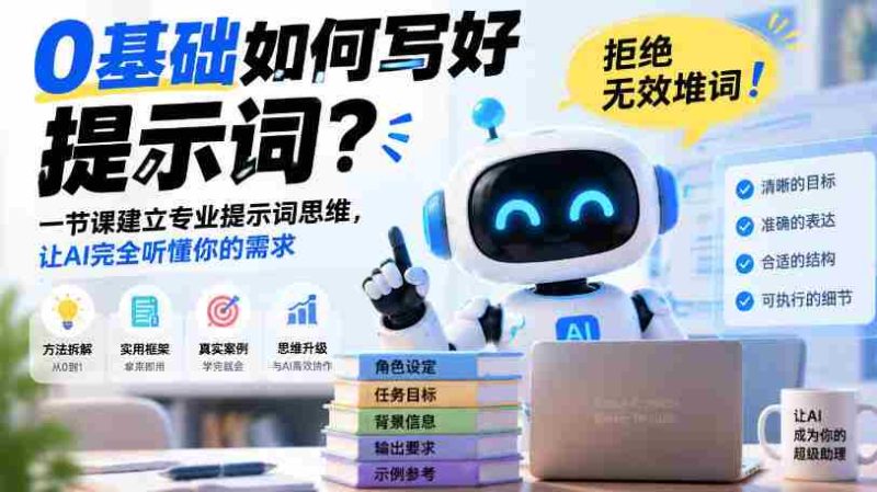从零起步,高效打造AI理解提示词,告别无效堆砌词汇!一节课塑造专业思维,助你精准传达需求-一起发