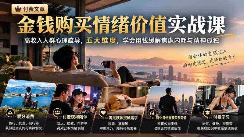 解锁情绪价值投资之道:高净值人士心理调适秘籍,五大策略,巧用金钱消解焦虑与心灵寂寞-一起发