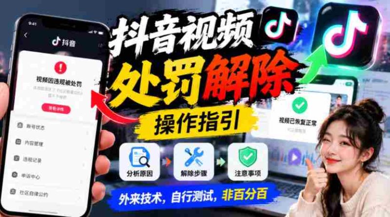 抖音解除视频禁令攻略发布，试用外接技术，自行检测效果并非万无一失-一起发
